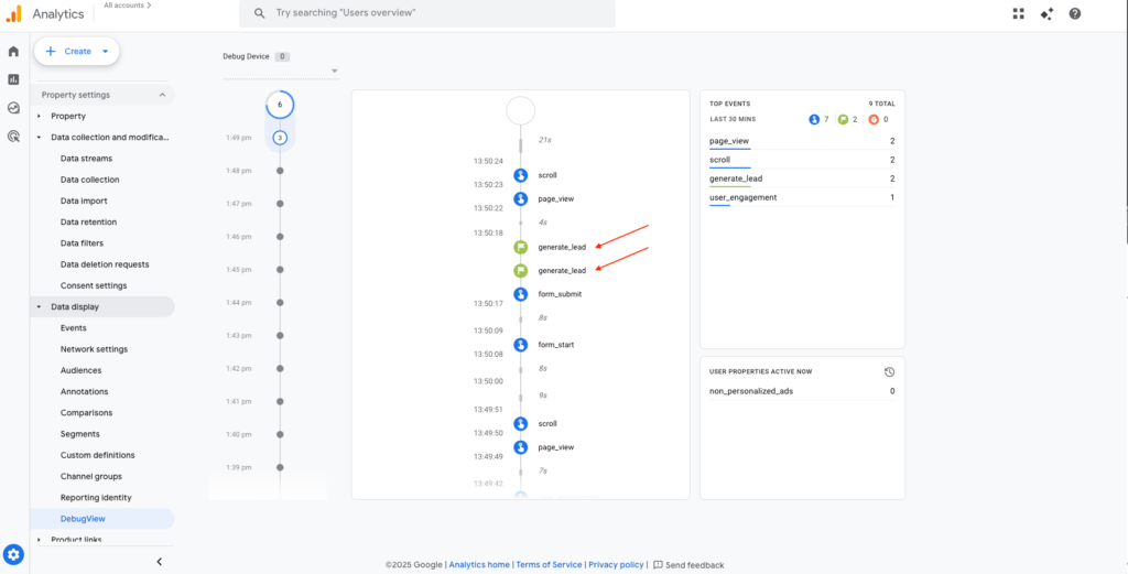 Ga4 admin data display debugview without filter