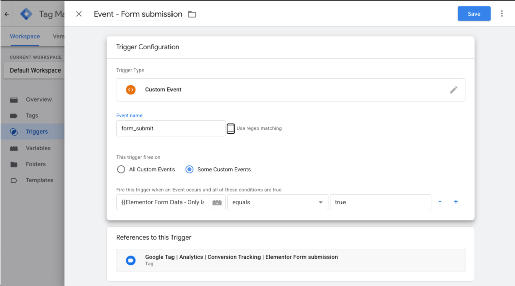 Gtm triggers event form submission